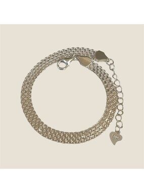 Sterling Silver 925 Mesh Bracelet Adjustable 6-7.5 Inches Lightweight 3.5g Elega